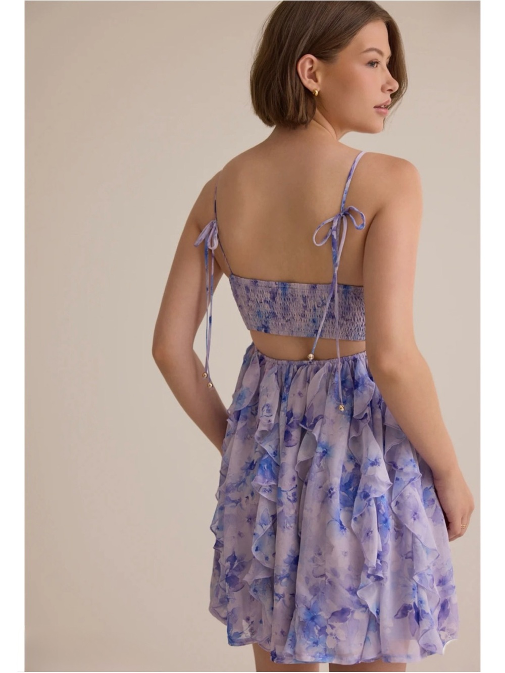ALTAR'D STATE | NWT Whitley Watercolor Floral Mini Babydoll Dress, Size Small - Picture 2 of 14